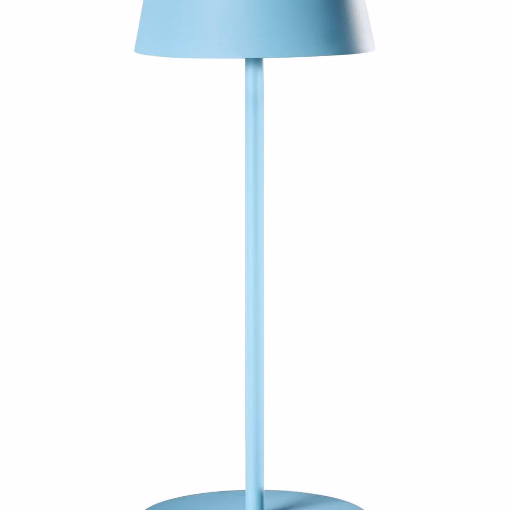 Wyld and Coco Blue Metal Wireless Table Lamp with USB C Rechargeable Battery and Touch Control – 2