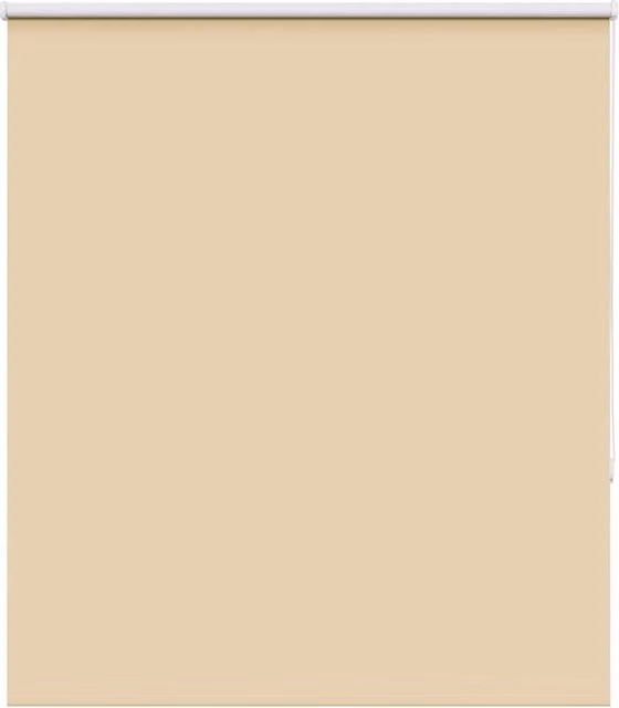 Berkfield Home Blackout Roller Blind in Beige, Thermal Insulating Polyester, W: 140 cm, H: 130 cm