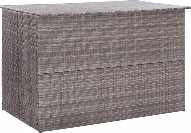 Berkfield Home Grey Poly Rattan Garden Storage Box W: 150 cm, D: 100 cm, H: 100 cm – 1