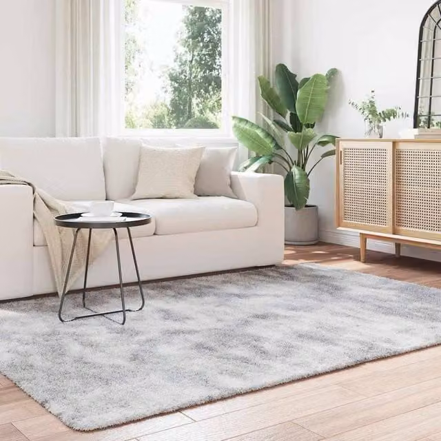 Berkfield Home NAVARRA Shaggy High Pile Rug, Silver Grey, W: 160 cm, D: 230 cm – 1