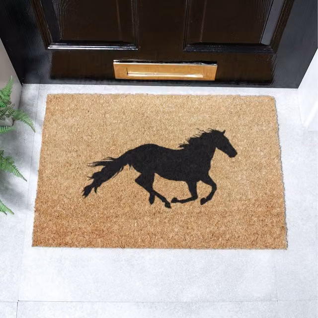 Artsy Mats Brown Horse Coir and Natural Rubber Non-Slip Weatherproof Doormat