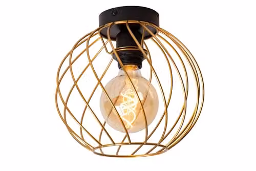 Lucide Danza Flush Ceiling Light in Gold/Brass, Diameter: 25 cm