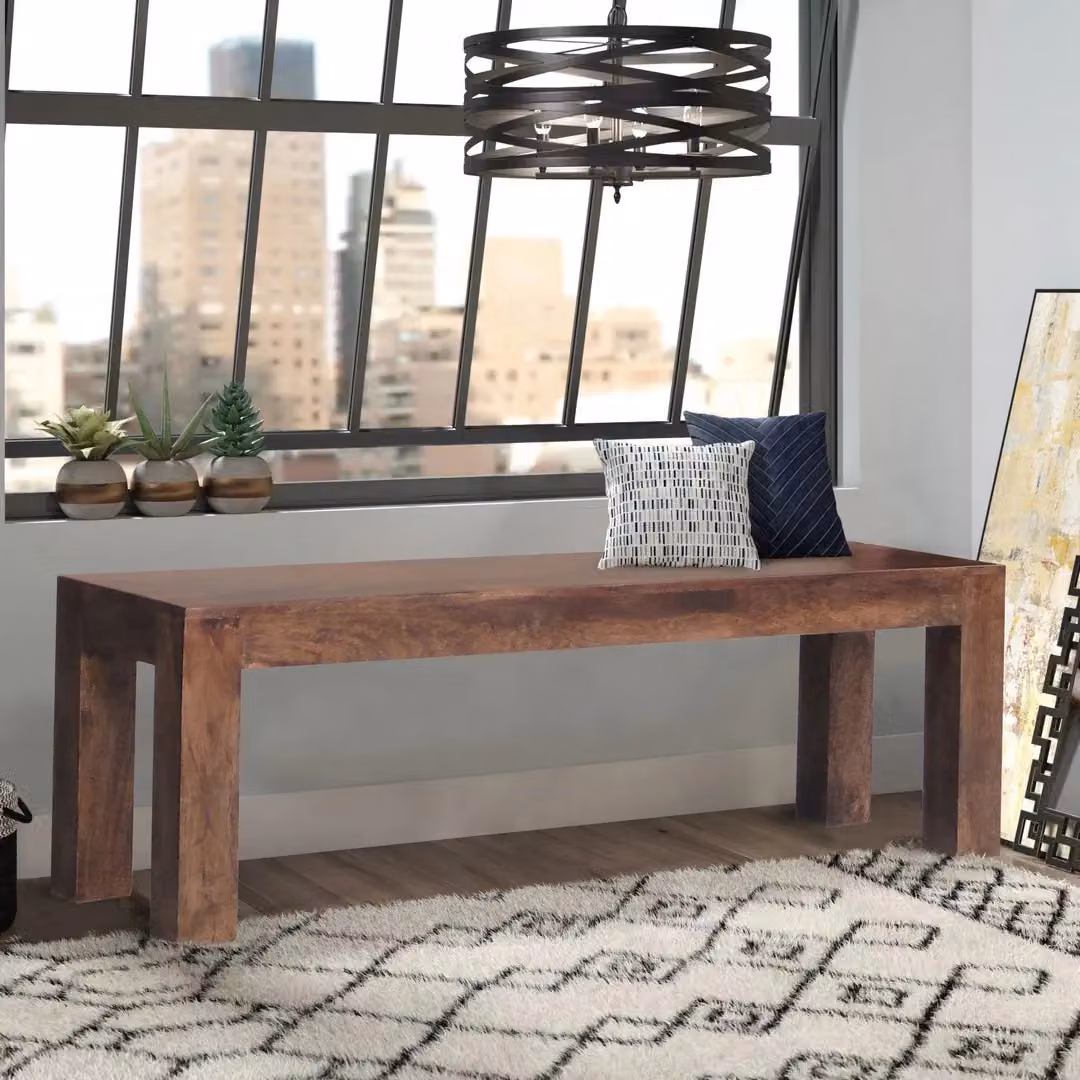 Jaipur Furniture Ltd Large Mango Wood Bench in Brown, W148 x D35 x H45 cm – 2