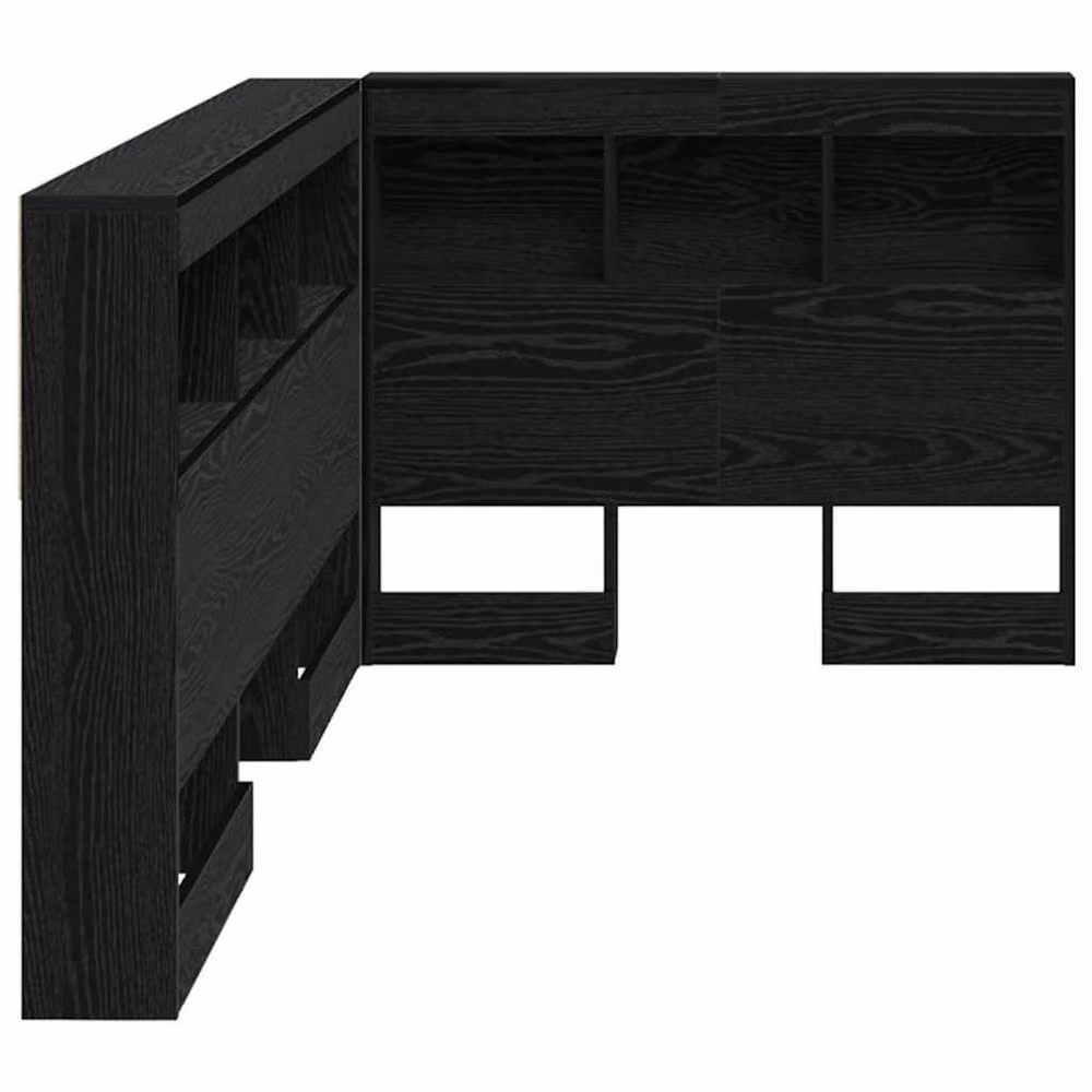 Berkfield Home Minimalist Black Headboard with Integrated Storage Shelf – 6
