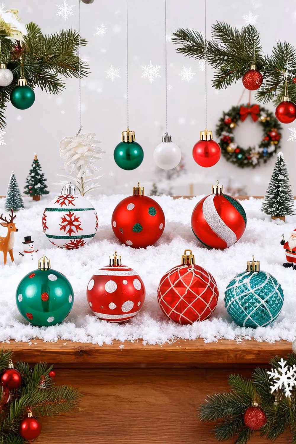 Living and Home 42-Piece Multicoloured Christmas Ornament Set with Glass Baubles and Pinecones – 5