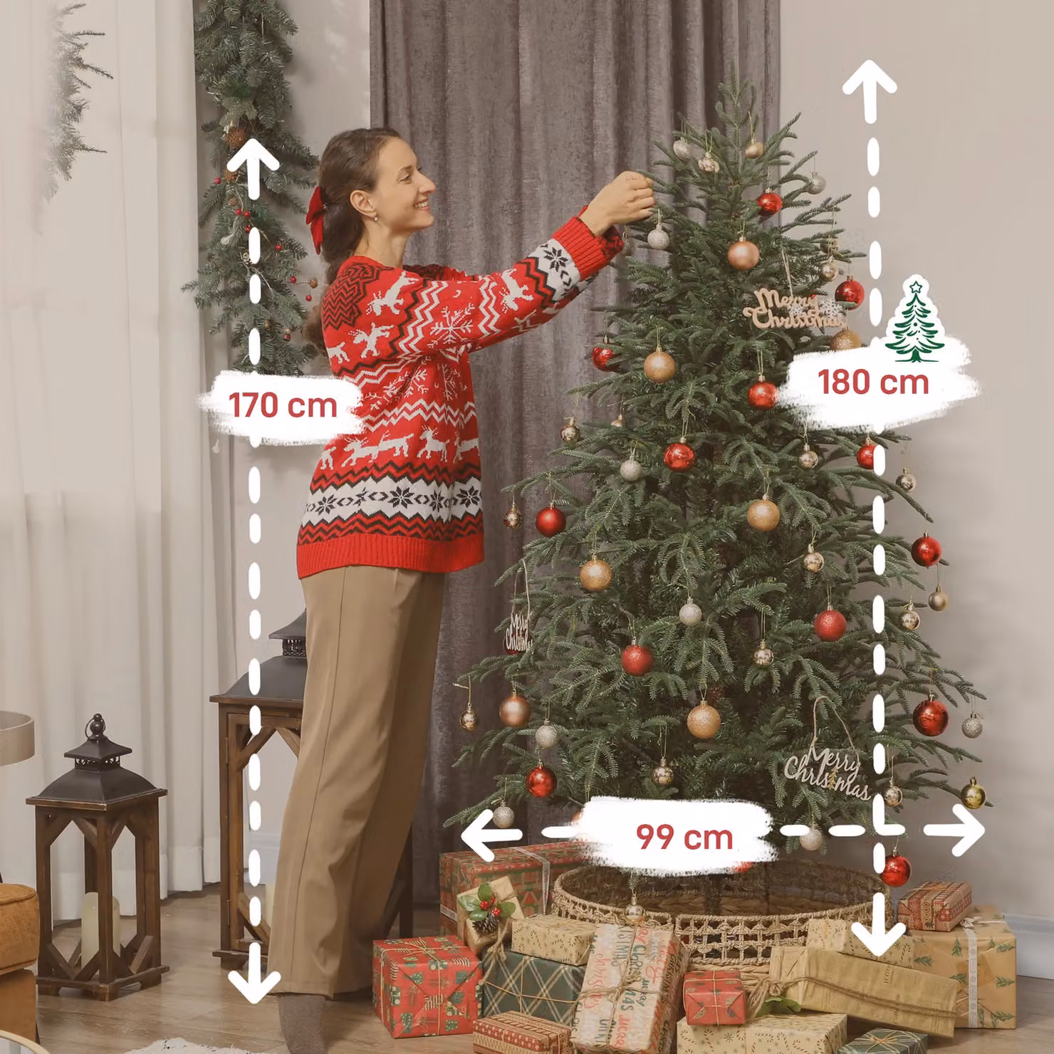 HOMCOM Green Full Spruce Christmas Tree – 3