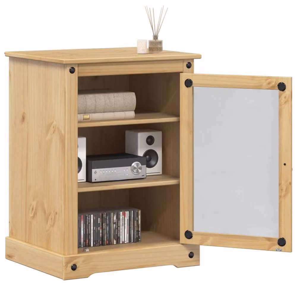 Berkfield Home Corona HiFi Cabinet in Light Brown Solid Pine Wood, W/D/H: 60 x 50 x 82 cm – 2
