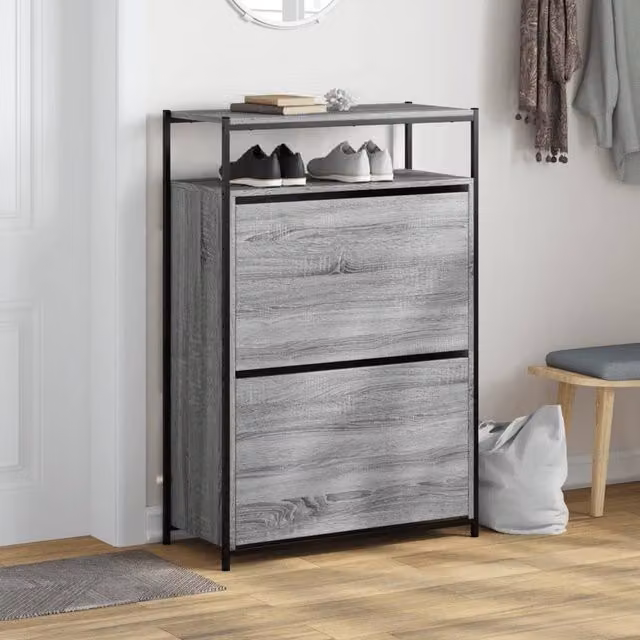 Berkfield Home Grey Sonoma Shoe Cabinet W/D/H: 75 x 34 x 112 cm – 1