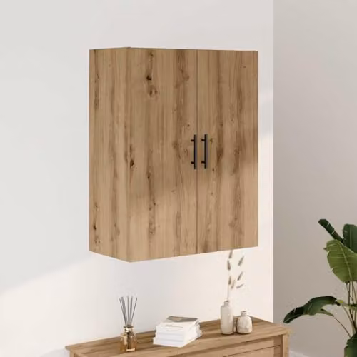 vidaXL Modern Wall Mounted Cabinet in Artisan Oak, Brown, W: 69.5 cm, D: 34 cm, H: 90 cm – 2