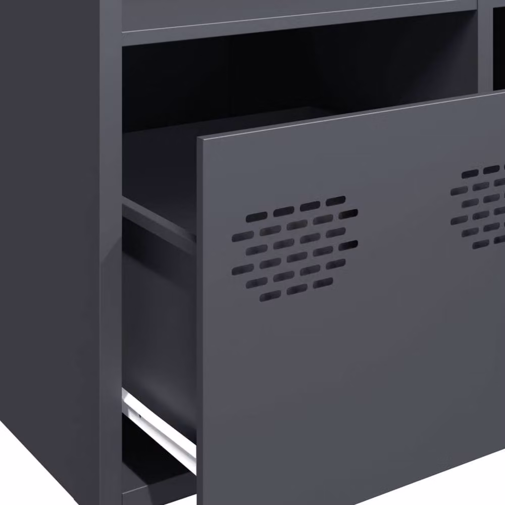 Berkfield Home Anthracite Highboard in Dark Grey Metal, W/D/H: 68 x 39 x 103.5 cm – 3