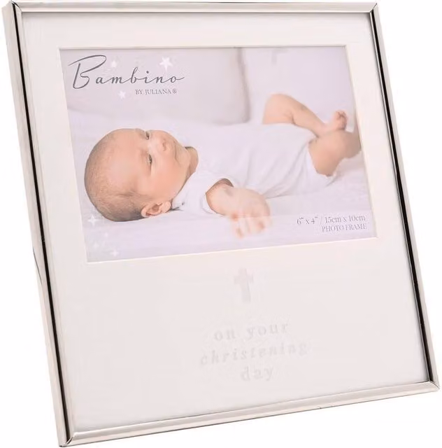 Bambino by Juliana Silver Christening Photo Frame, Rectangular Tabletop Design, W/H: 15 x 10 cm – 1