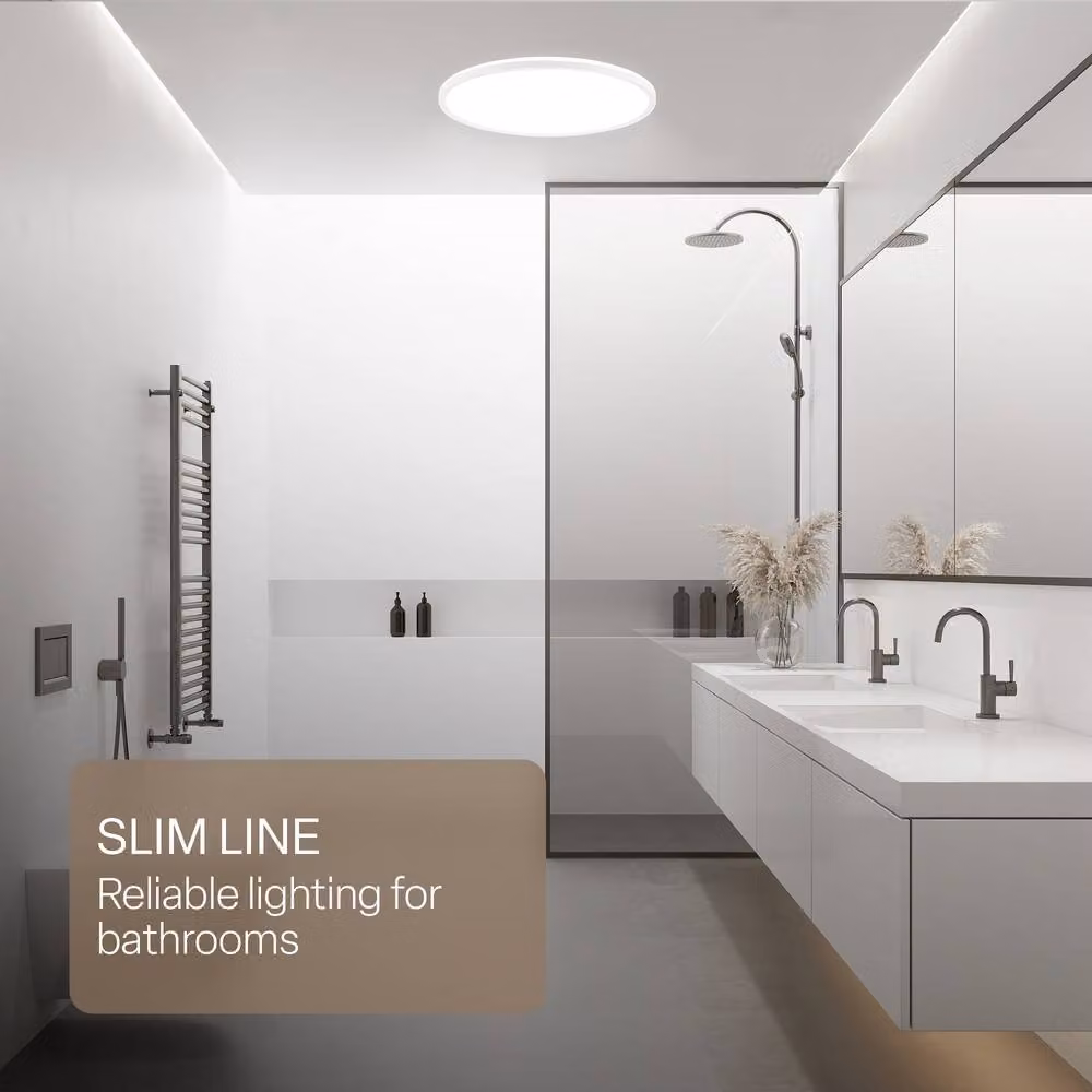B.K.Licht White LED Slim Ceiling Panel with Remote Control, Dimmable CCT, 22W, 3000lm, IP44, W/D/H: 42 x 42 x 3 cm – 5