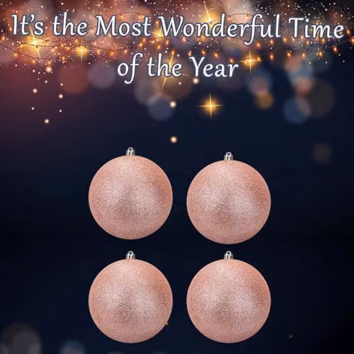 VFM e-Store Set of 4 Gold Abstract Flower Christmas Bauble Hanging Tree Ornaments, Diameter: 7 cm – 4