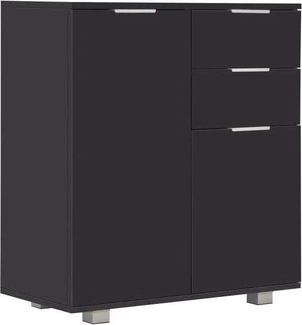 Berkfield Home Modern High Gloss Black Sideboard in Engineered Wood W/D/H: 71 x 35 x 76 cm – 1