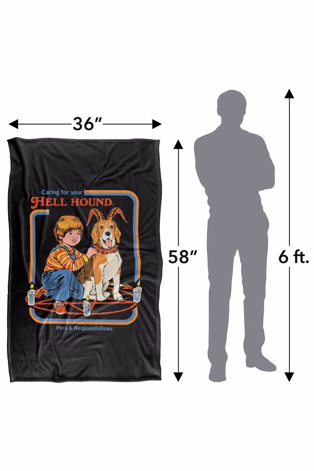 Steven Rhodes Hell Hound Silky Touch Super Soft Fleece Throw Blanket, Multicolour, W/D/H: 91 x 147 cm – 3