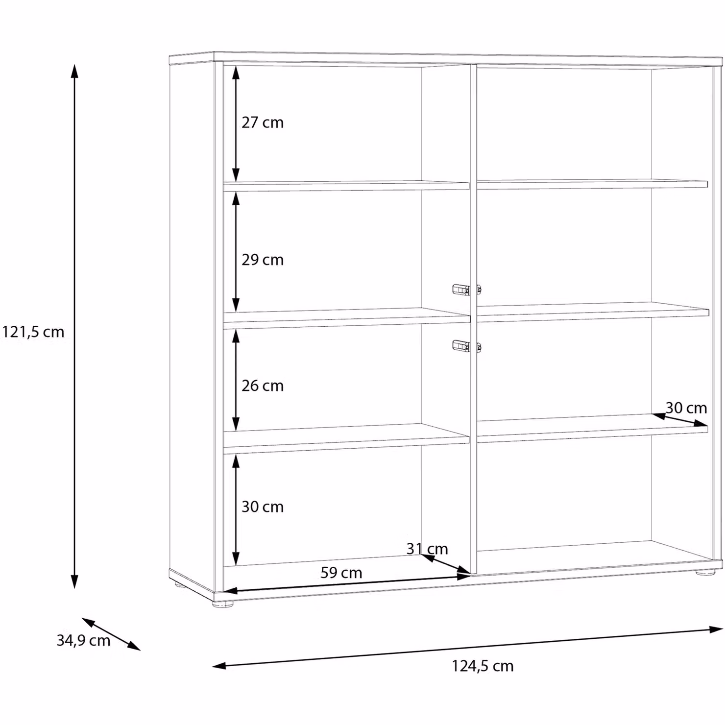 Furniture To Go Alice Springs 4 Door Modern Storage Cabinet in Sand and Night Blue – 2