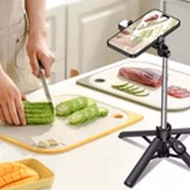 EONLION Universal Bluetooth Selfie Stick and Foldable Tripod for iPhone, Black – 1
