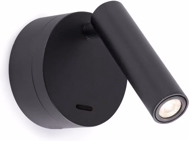 Netlighting Boc Black LED Wall Reading Light with 3W Warm White 3000K Output
