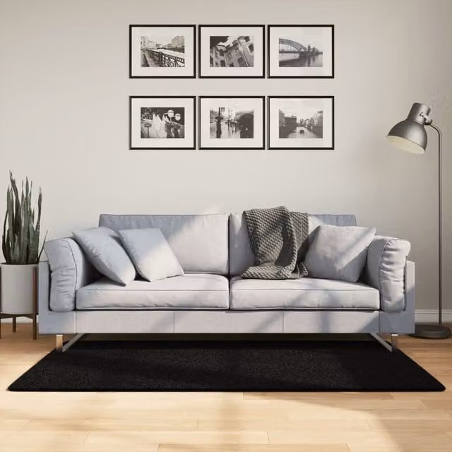 Berkfield Home HUARTE Short Pile Washable Rug, Black, W: 80 cm, L: 150 cm – 1