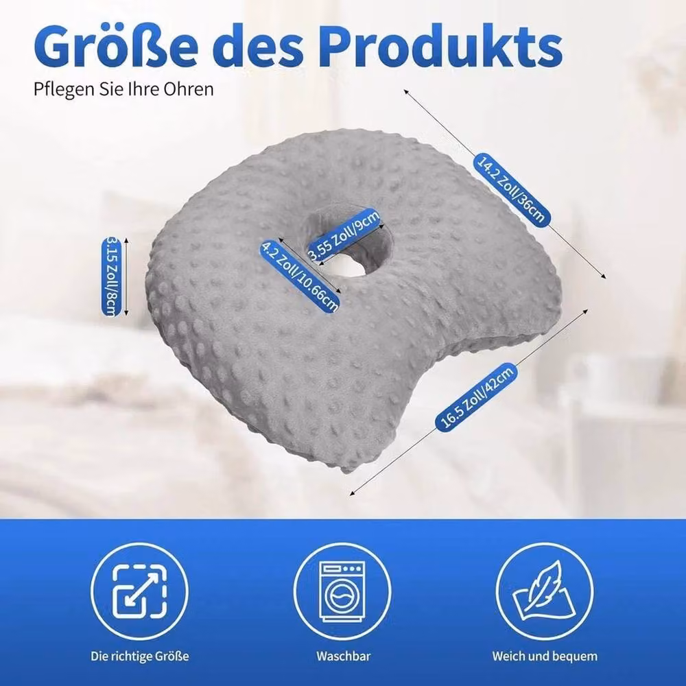 Kelvenix Grey Ear Piercing Pillow for Side Sleepers – 2