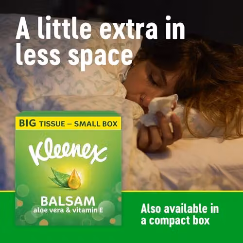 Kleenex Balsam Travel Pocket Facial Tissues Multipack of 8 Red Balmcare Tissues with Aloe Vera, Vitamin E and Calendula – 4