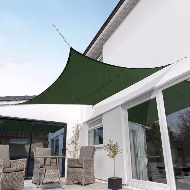 Kookaburra Square Waterproof Sun Shade Sail, Green, W/D: 360 x 360 cm, UPF 50