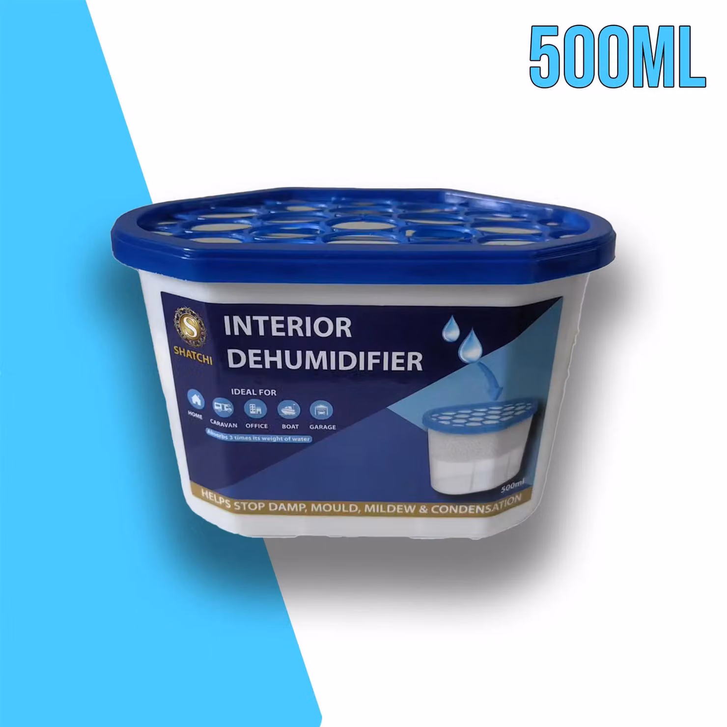Shatchi Moisture Absorber Dehumidifier for Home, Kitchen and Wardrobe, 500ml, 10 Pack, White – 5