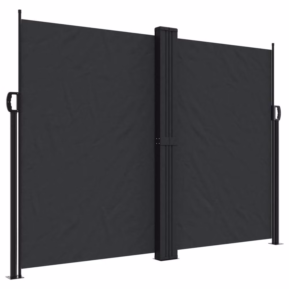 Berkfield Home Retractable Side Awning in Black, Polyester, W/H: 1000 x 180 cm – 2