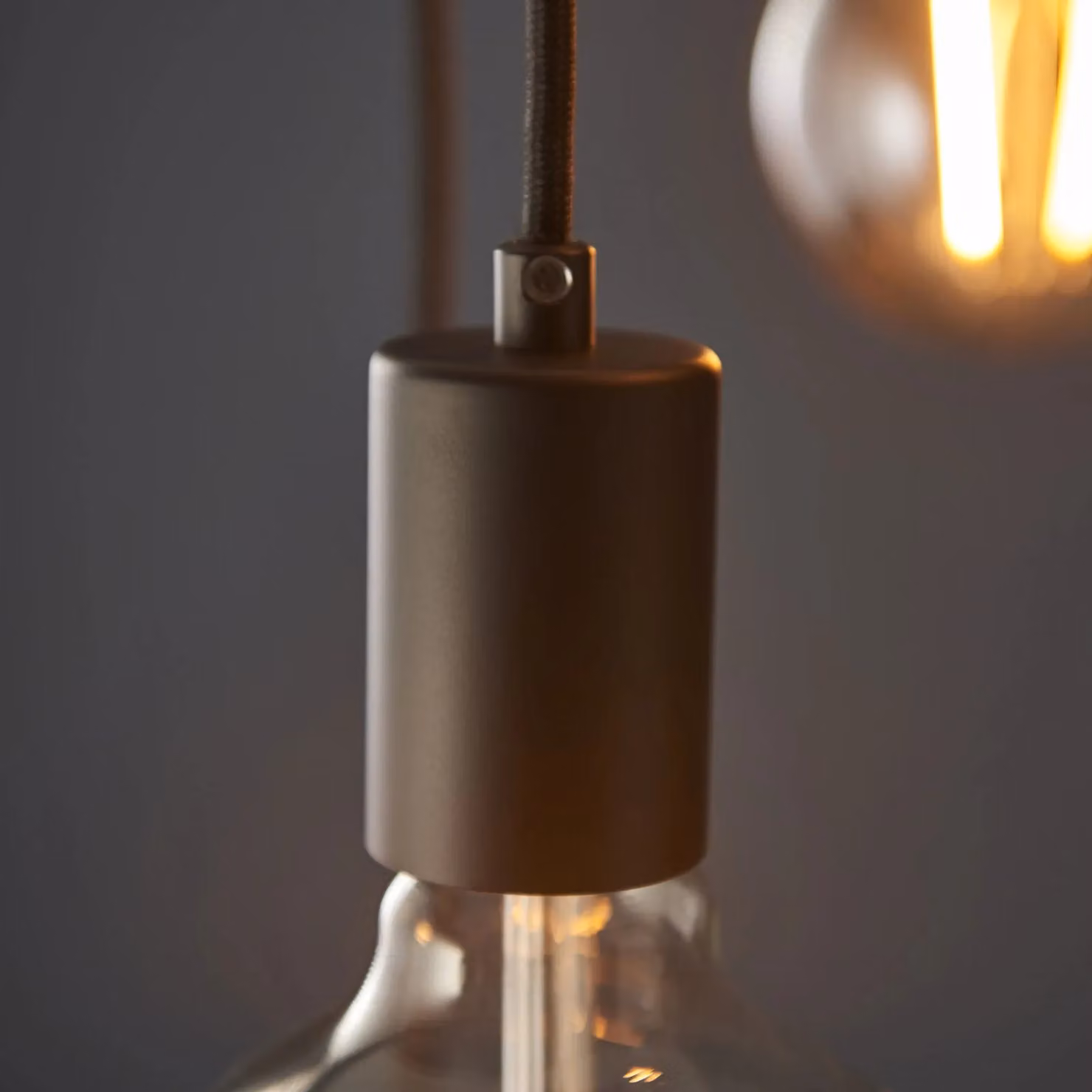 Loops Dimmable Suspended Ceiling Pendant Light in Matt Black with 6 x E27 LED Glass Rings – 2