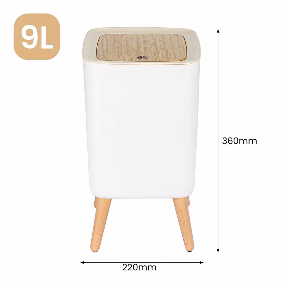 Nordara Square 9L Nordic Bathroom Bin with Press Top Lid in White – 2