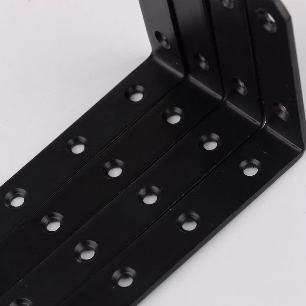 FLAVORA 8-Piece Heavy Duty Cast Iron Shelf Bracket Supports in Black, W: 100 cm, D: 52 cm – 5
