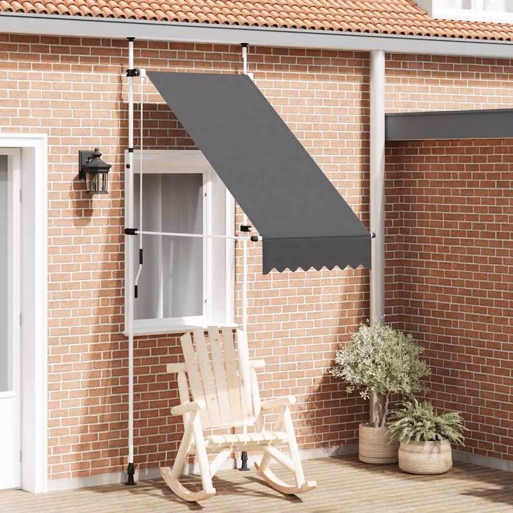 Berkfield Home Manual Retractable Awning in Anthracite, W/D/H: 200 x 100 x 120 cm – 2