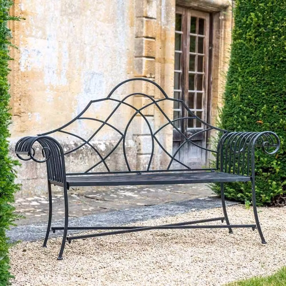 Ascalon Design Ltd Lutyn Bench in Black, W: 150 cm, D: 57 cm, H: 102 cm – 2