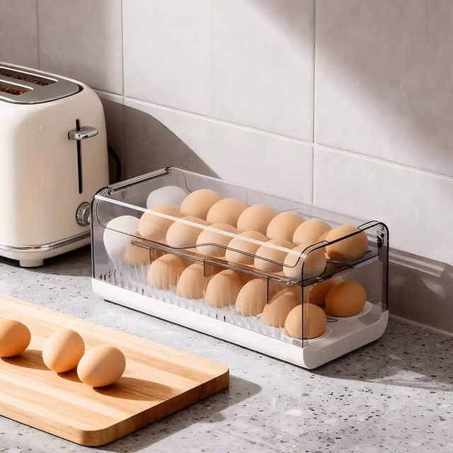Lifeideas 2-Tier Rolling Egg Holder in Grey