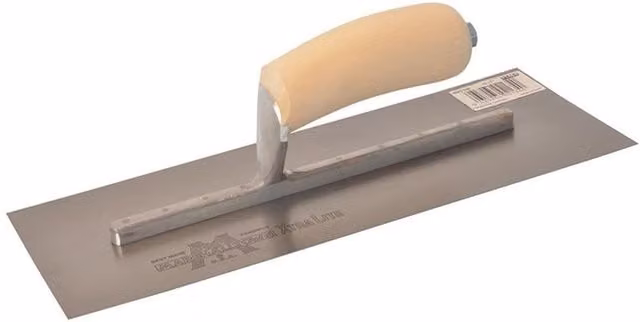 Marshalltown MXS Steel Finishing Trowel with Wooden Handle in Silver and Multicolour