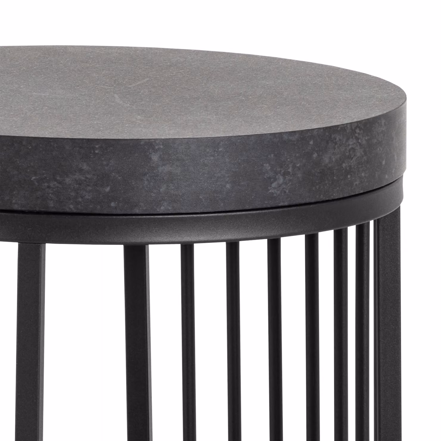 Furniture To Go Strington Round Bedside Table with 1 Shelf in Matt Black – 5