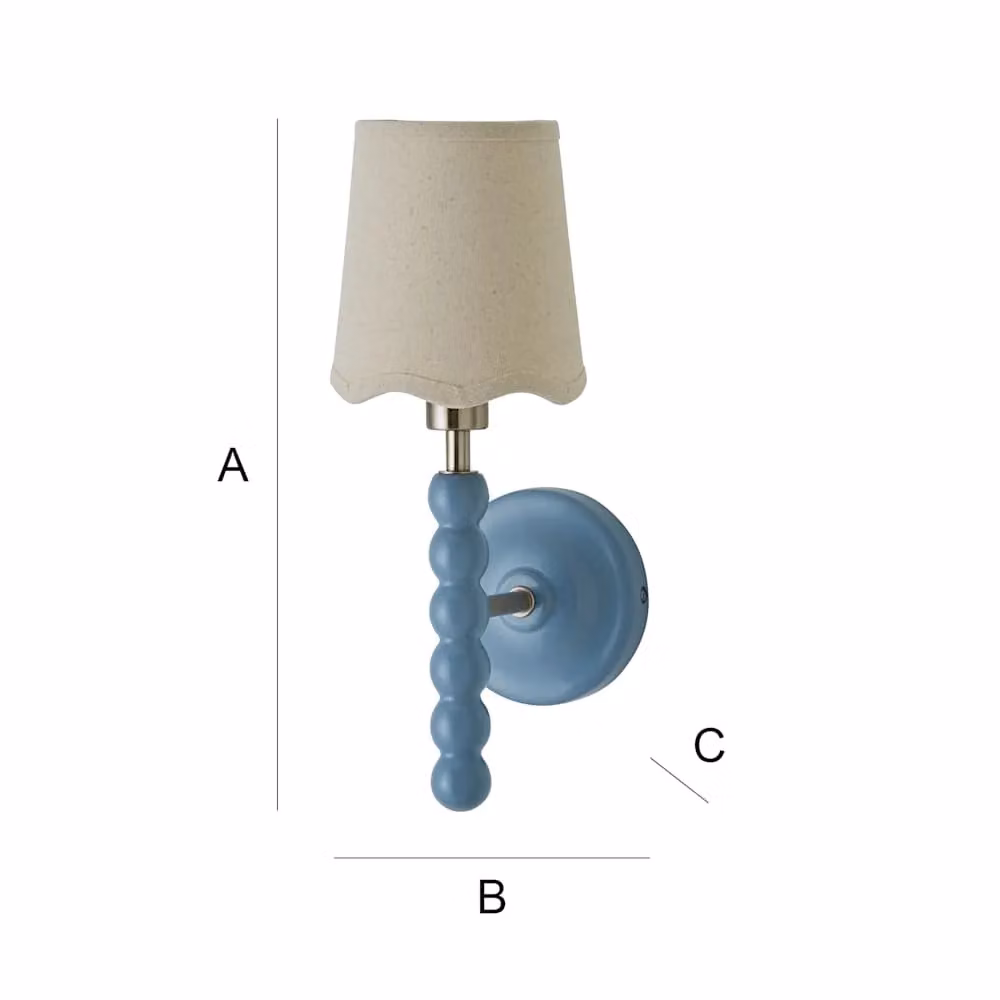 ValueLights Bobbins Pair of Blue Wall Lights with Fabric Shades and Bulbs – 4
