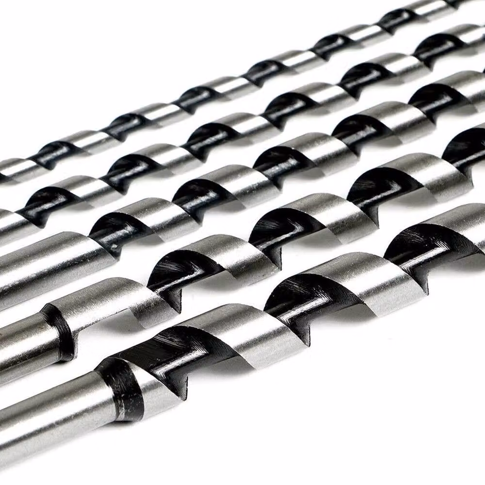 VOGREX 5 Piece High Carbon Steel Auger Bit Set with Long Hex Shank in Silver – 5