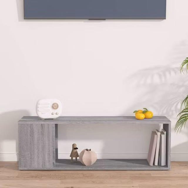 Berkfield Home Modern Grey Sonoma TV Cabinet in Matt Engineered Wood W/D/H: 100 x 24 x 32 cm