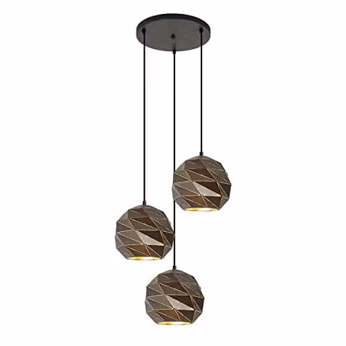 Netlighting Palermo Modern 3 Light Cluster Pendant Ceiling Light E27 in Black or White – 1