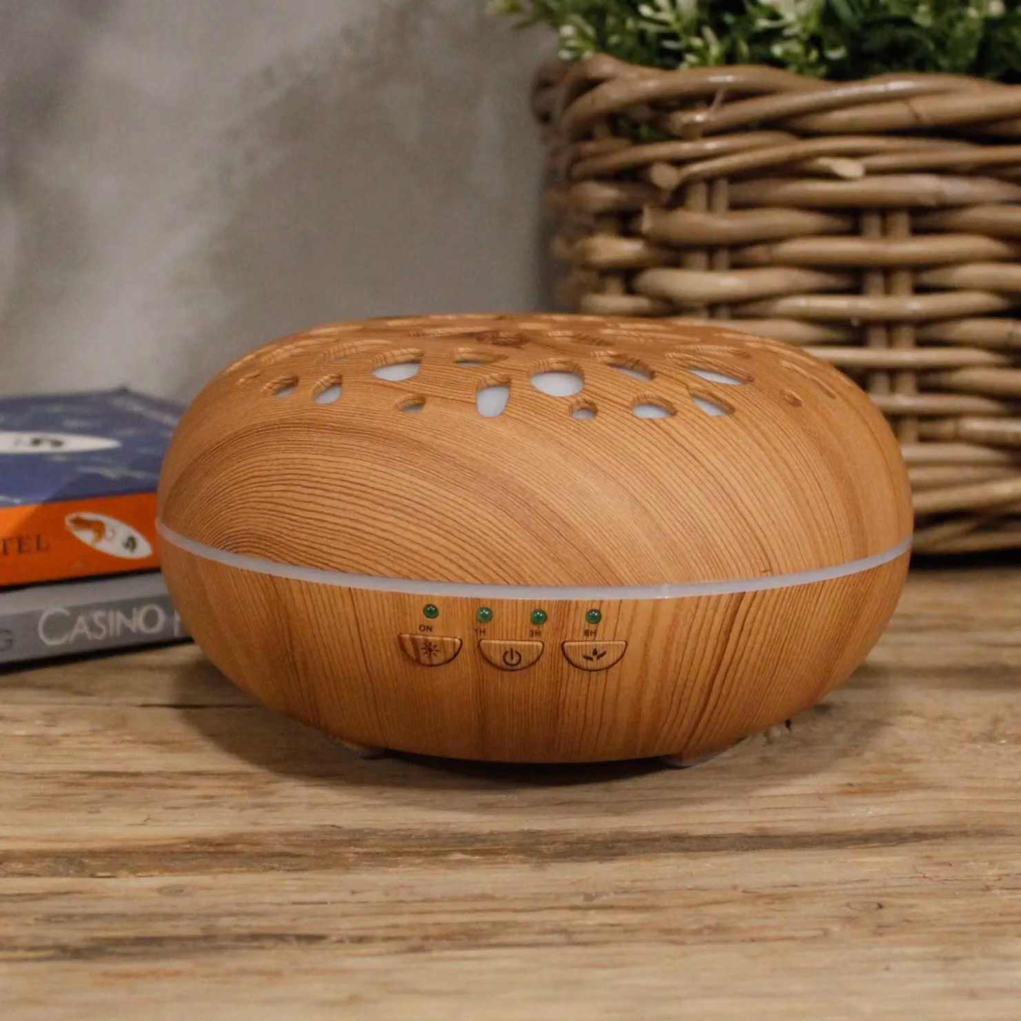 KDMD Oslo Atomiser Pebble Electric Diffuser in Brown with USB, Colour Change and Timer – 4