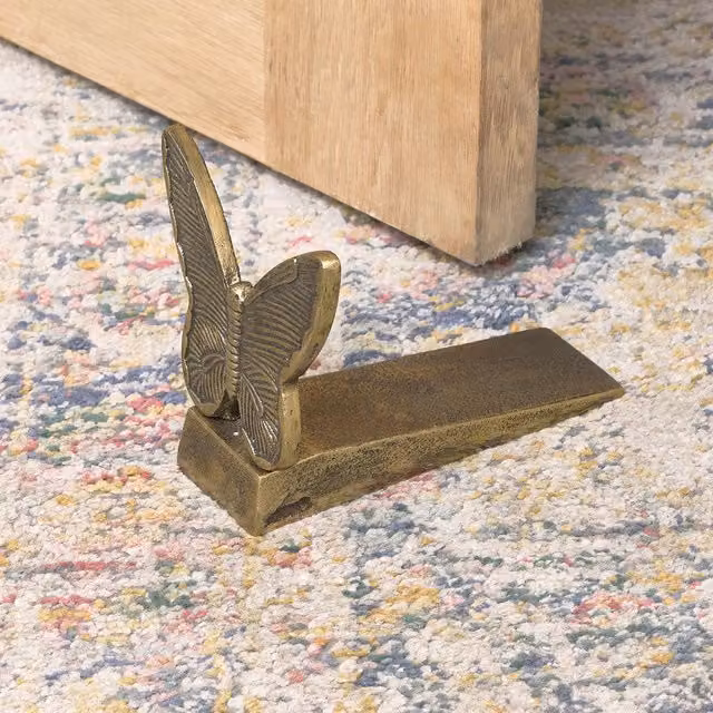 Melody Maison Antique Gold Metal Butterfly Doorstop