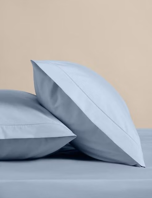 M&S 2 Pack Egyptian Cotton Pillowcases in Blue