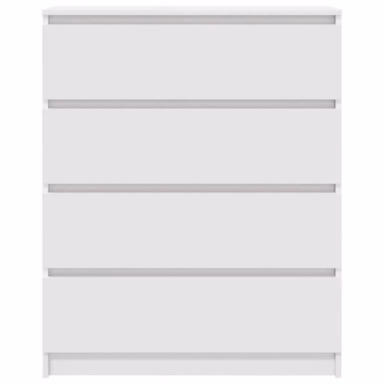 Berkfield Home White Minimalist Sideboard in Matt MDF, W/D/H: 80 x 35 x 99 cm