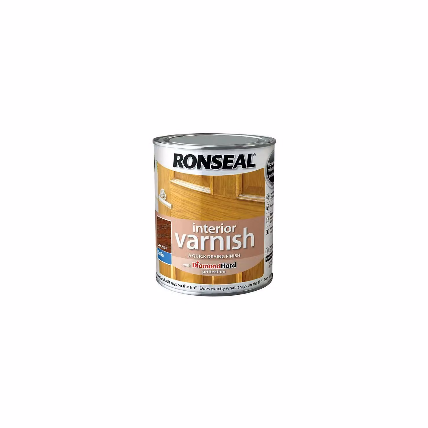 Ronseal Quick Dry Satin Interior Wood Varnish in Dark Oak, 0.75 l – 2