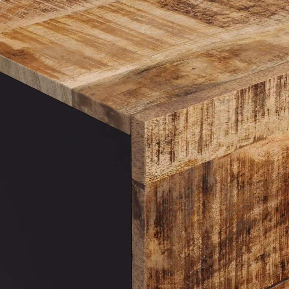 Berkfield Home Sideboard with 3 Drawers, Solid Mango Wood in Brown, W/D/H: 40 x 33.5 x 75 cm – 4