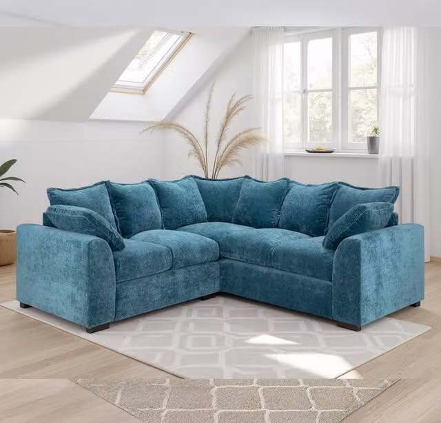 Furnishings For Less UK Colby 5 Seater L Shaped Corner Sofa in Petrol Fabric – 1