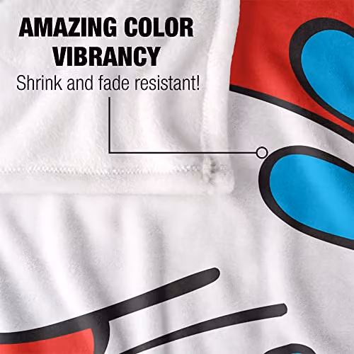 LOGOVISION White and Multicolour Fluffy Microfibre Fleece Throw Blanket W: 152 cm, D: 127 cm – 3