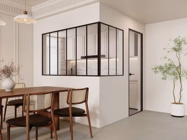 Vente-unique Industrial Corner Workshop Window in Black Powder-Coated Aluminium, W: 180 cm