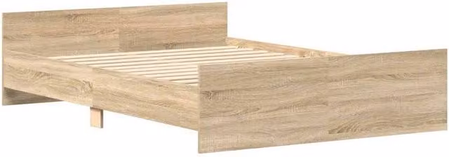 Berkfield Home Durable Bed Frame with Headboard and Footboard in Sonoma Oak, Small Double, W/D/H: 120 x 200 cm